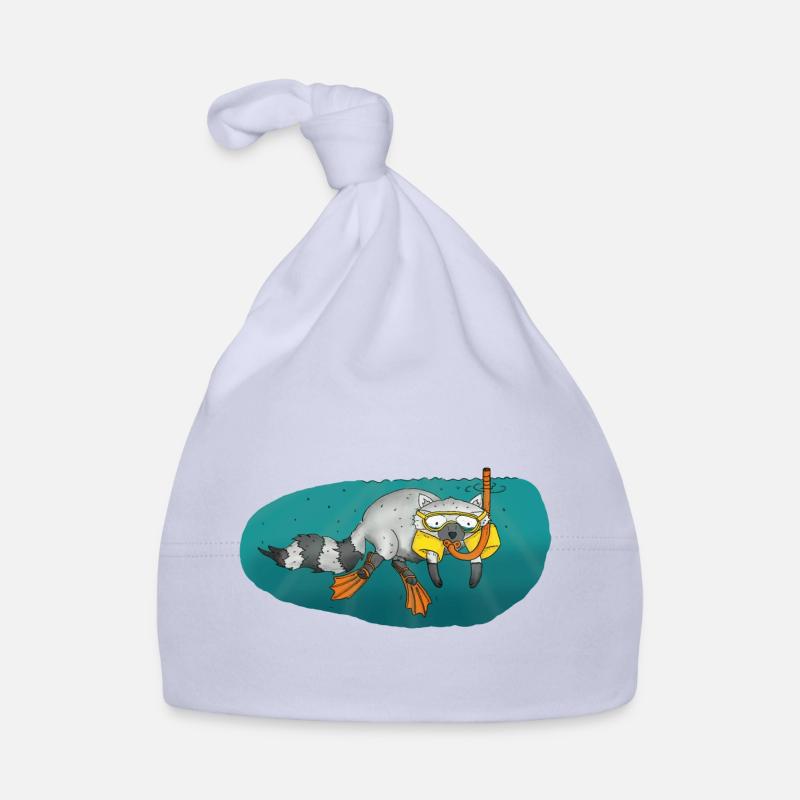waschbär tauchen schnorcheln diving Baby Bio-Mütze