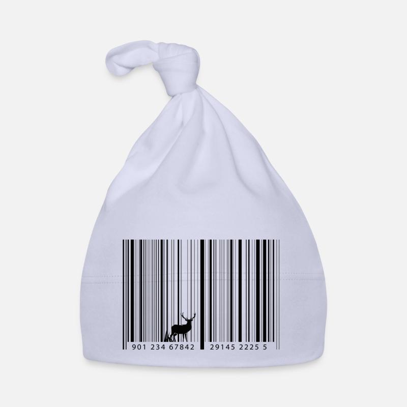 Barcode als Wald mit Hirsch Baby Bio-Mütze
