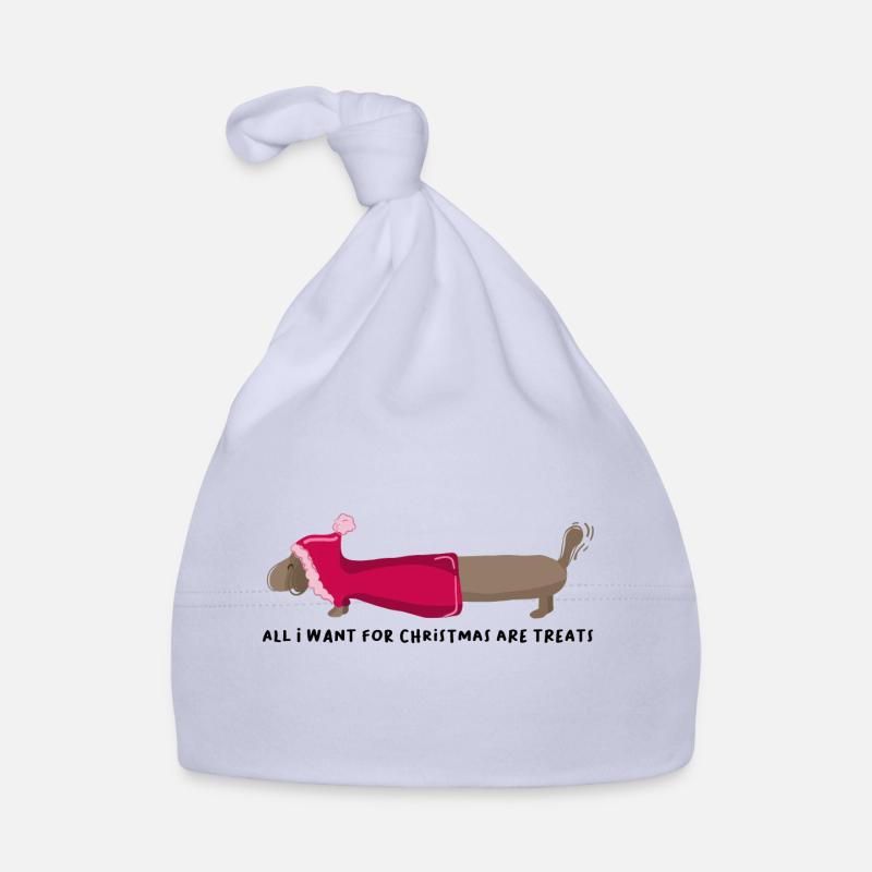 Weihnachtshund Dackel lustiger Spruch Baby Bio-Mütze