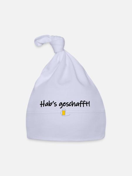 Hab's geschafft! - Baby Bio-Mütze - Sky - Vorne