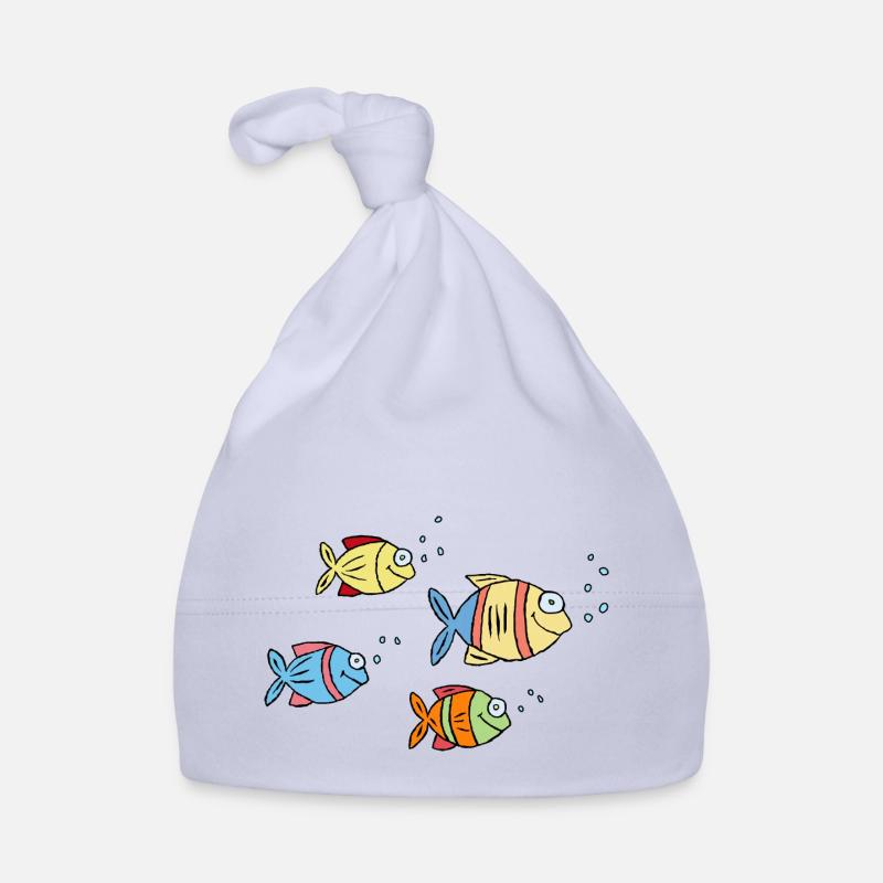 Poisson Cichlide Eau Mer Graffiti Dessin Bonnet bio Bébé