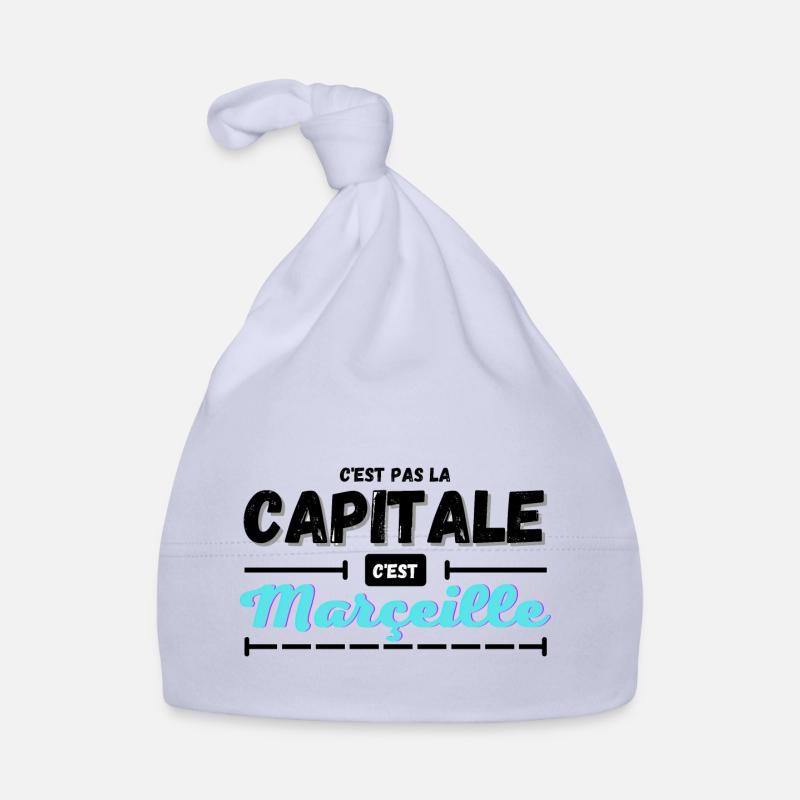 C'est pas la capitale c'est Marseille - Bonnet bio Bébé - ciel