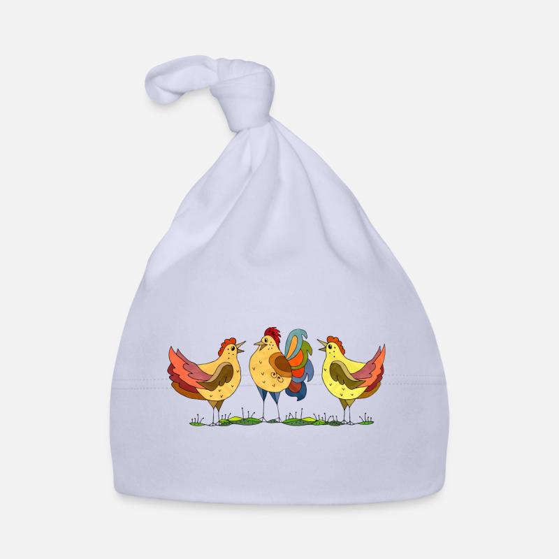 Hühner und Hahn Baby Bio-Mütze