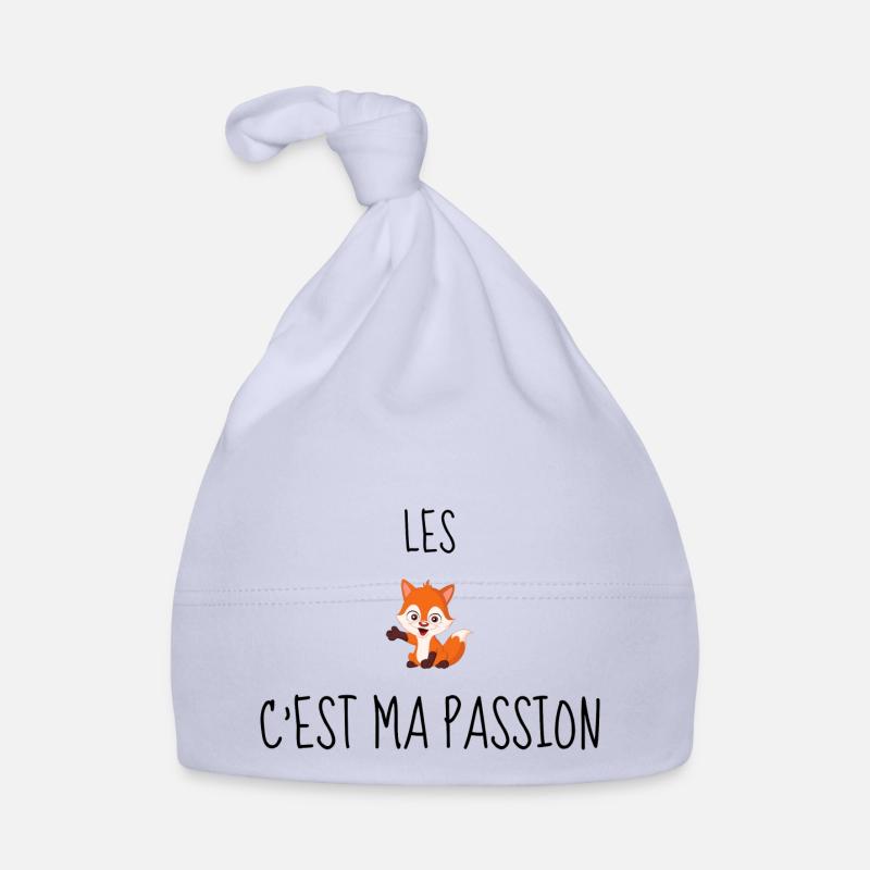 Les Renards c'est ma passion - Bonnet bio Bébé - ciel