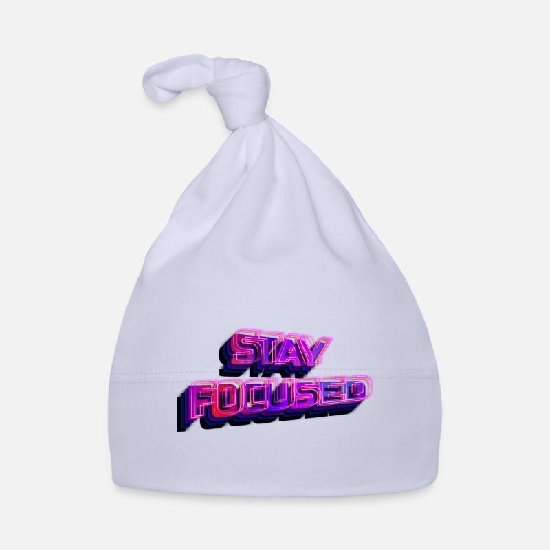 Stay focused - reste concentré - Bonnet bio Bébé - ciel