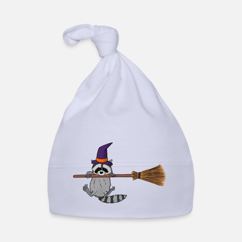 cute raccoon witch Organic Baby Cap