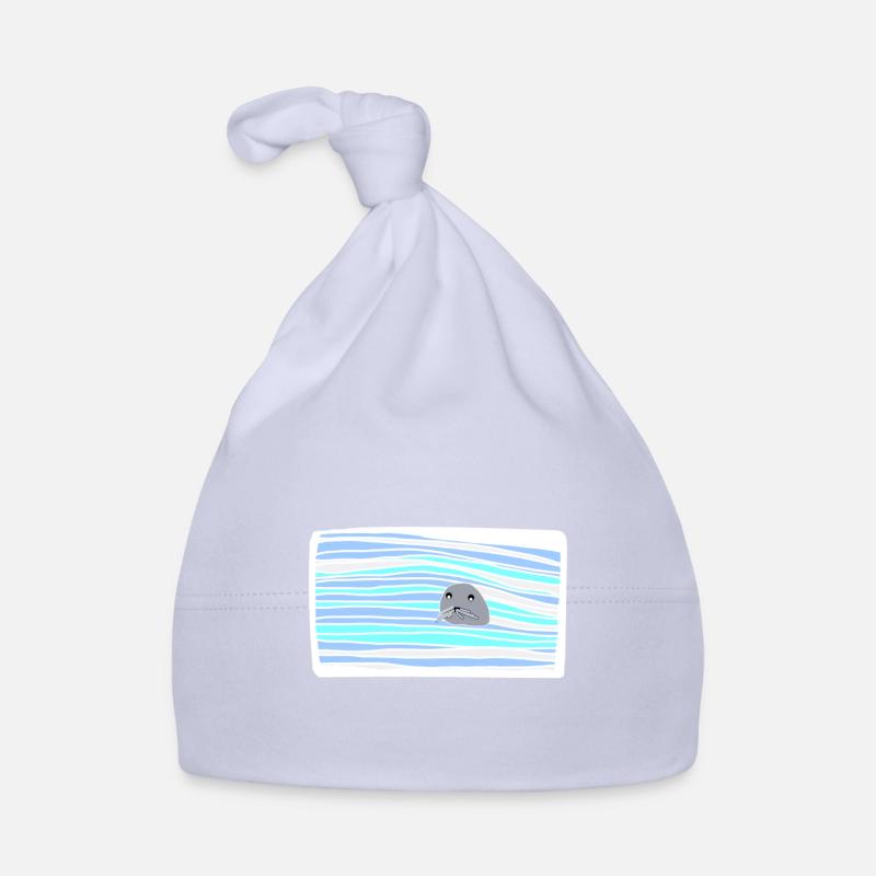 Phoque - Bonnet bio Bébé - ciel