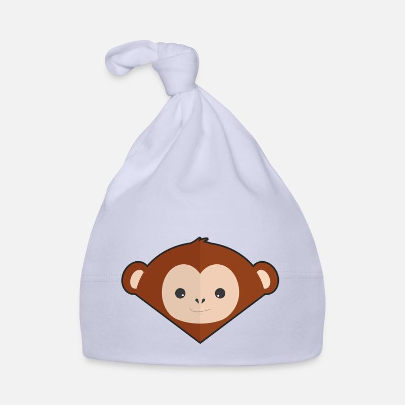 Singe simple mignon - Bonnet bio Bébé - ciel