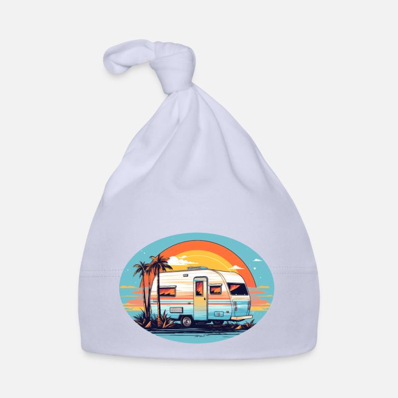 Mode vacances dans le camping-car Bonnet bio Bébé
