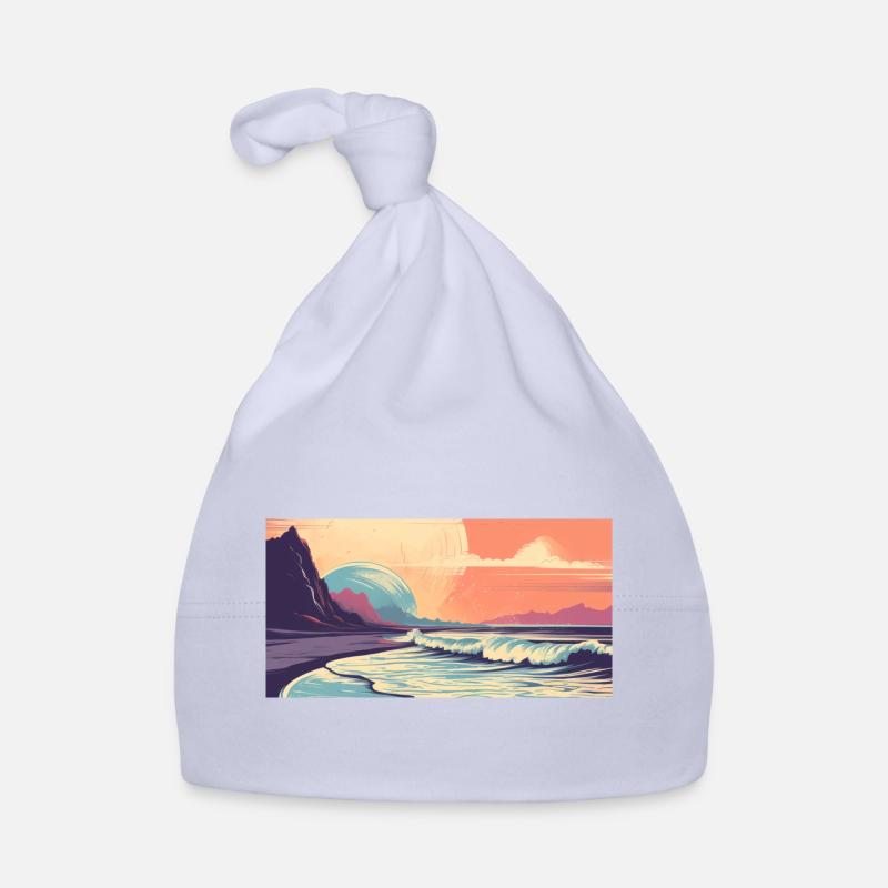 Des vacances et des couchés de soleil ! - Bonnet bio Bébé - ciel