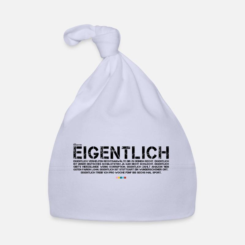 Eigentlich (schwarz, mit Stabil Logo) - Baby Bio-Mütze - Sky