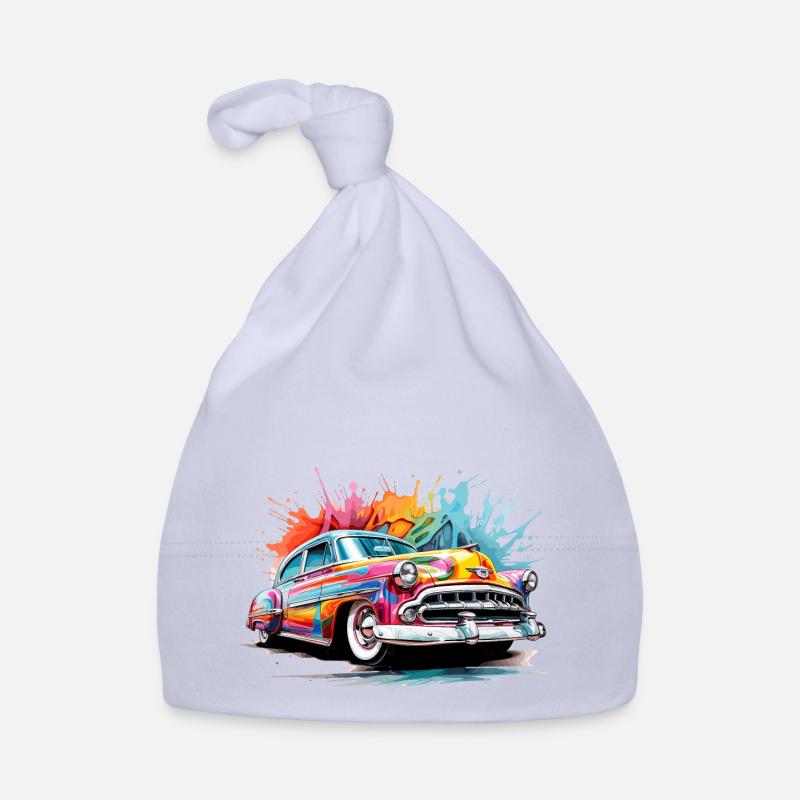 bunter Oldtimer Baby Bio-Mütze