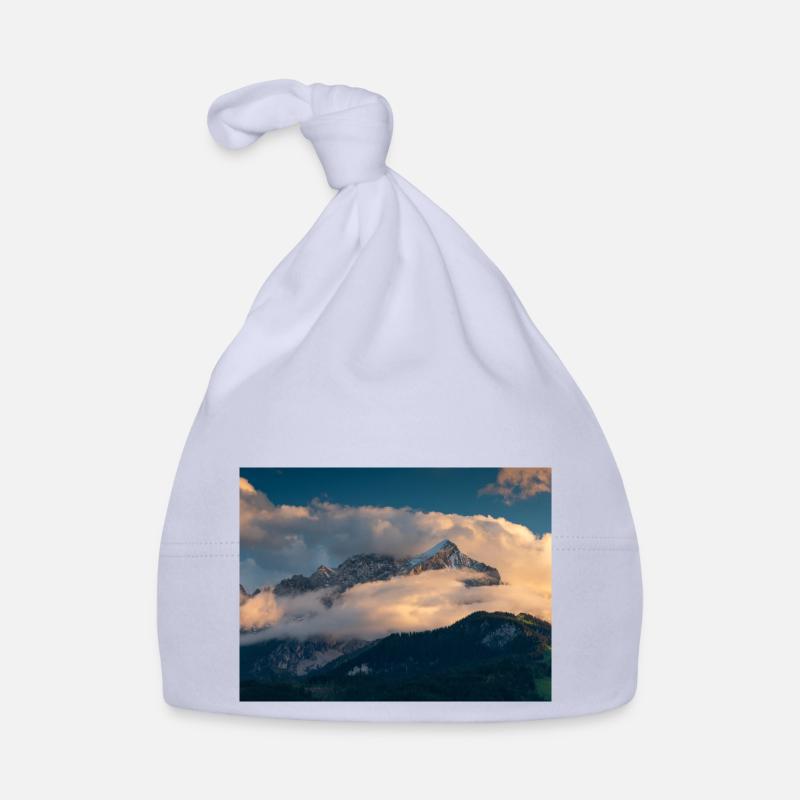 Alpspitze dans les nuages Bonnet bio Bébé