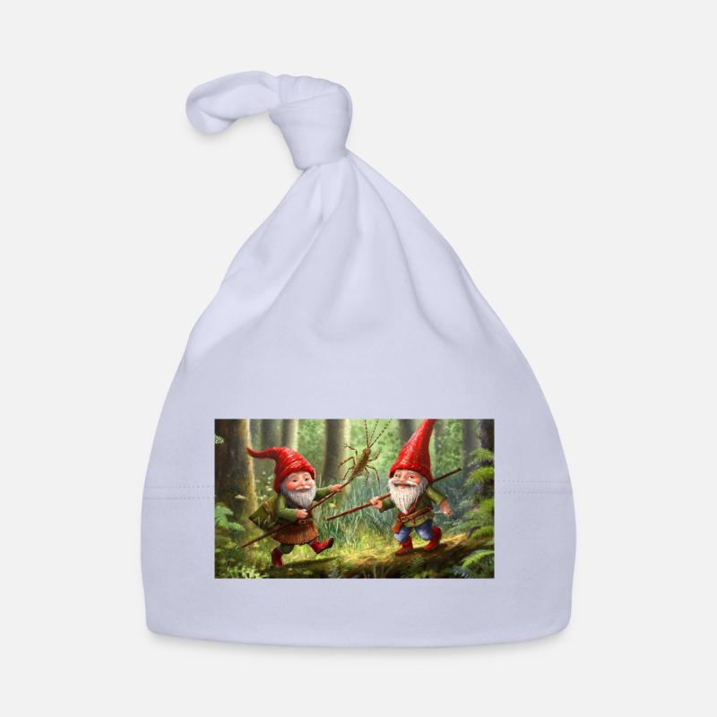 Gnomes chassant sauterelle Bonnet bio Bébé