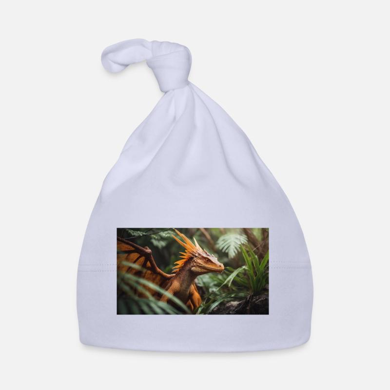 A realistic majestical orange dragon forest Organic Baby Cap