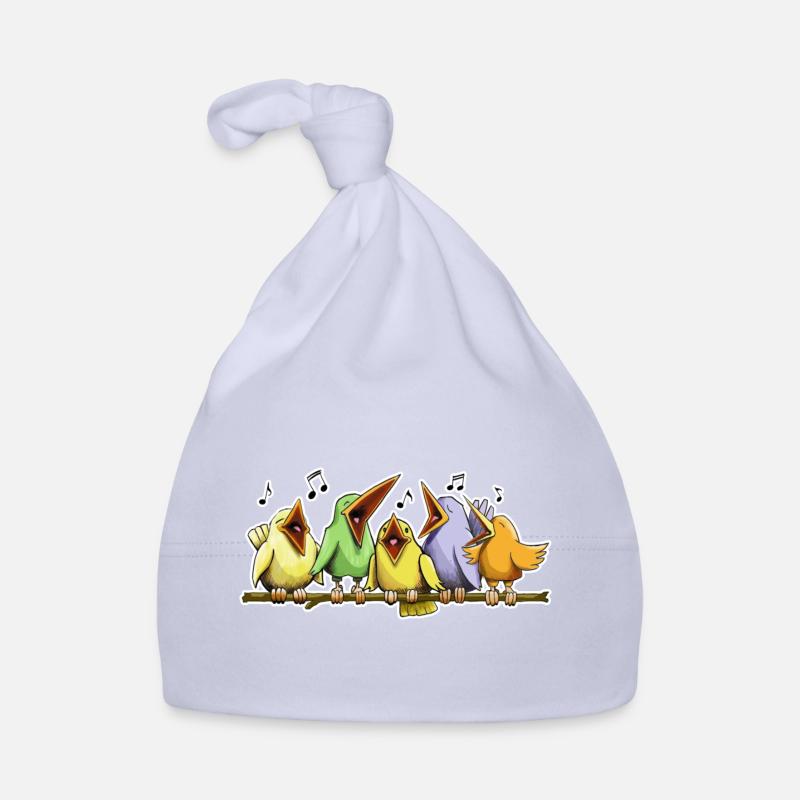 Five birds singing hard Baby Bio-Mütze