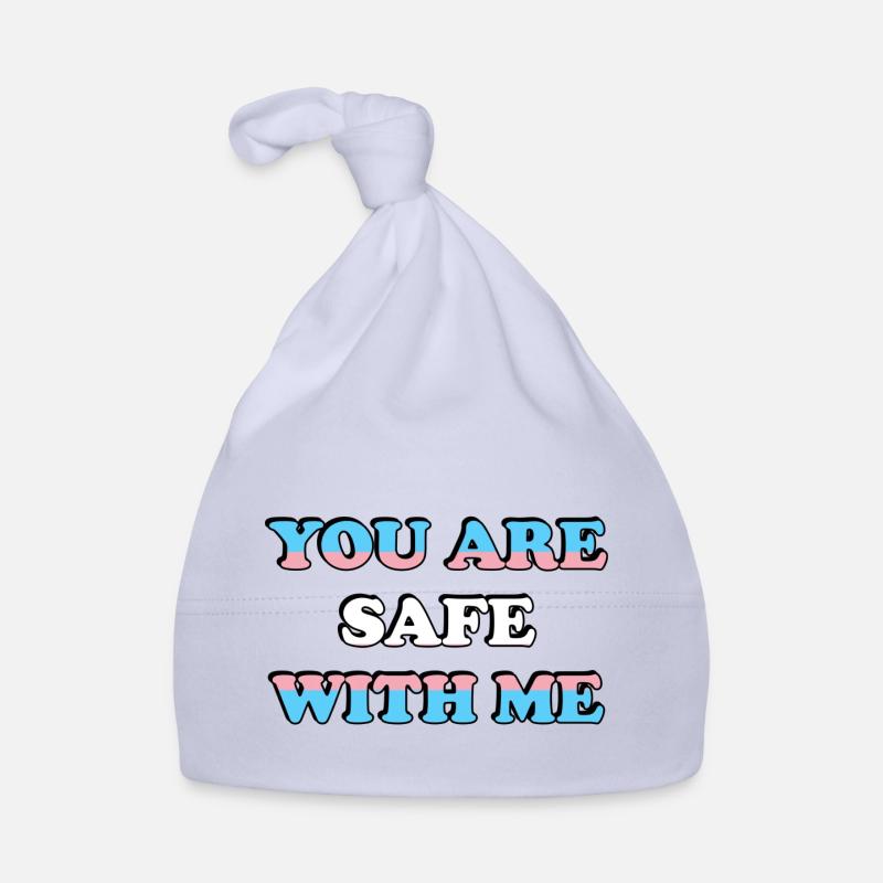 Tu es en sécurité avec moi Drapeau trans Bonnet bio Bébé