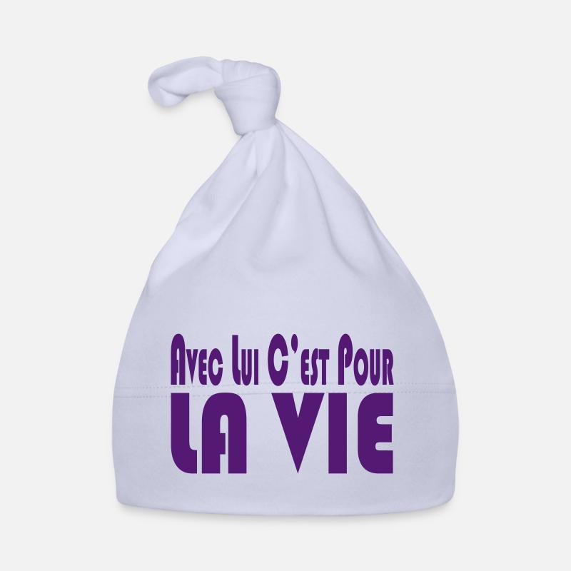 avec lui c'est pour la vie - Bonnet bio Bébé - ciel