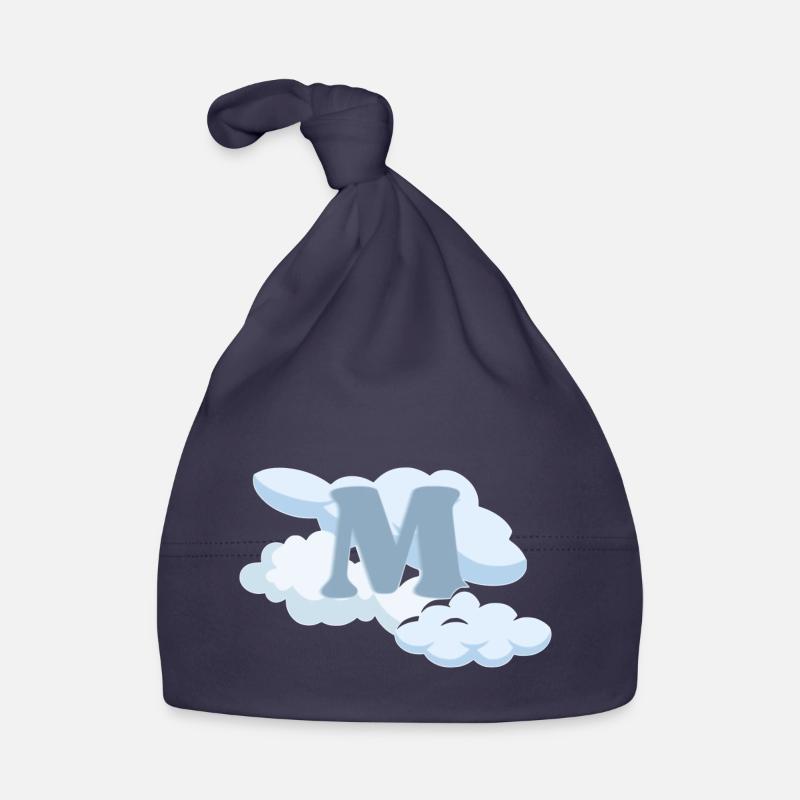 Blue Letter M Organic Baby Cap
