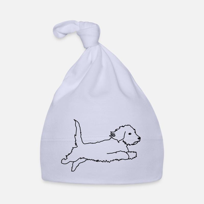 Teckel à poil dur volant - Bonnet bio Bébé - ciel