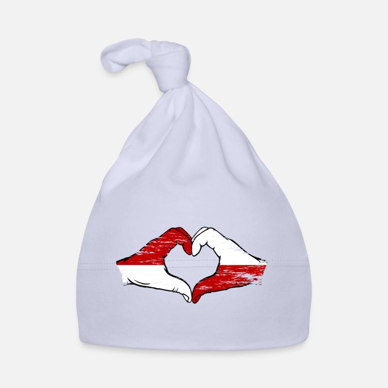 Drapeau de Monaco Pologne Forme de main Forme de coeur Utilisé Bonnet bio Bébé