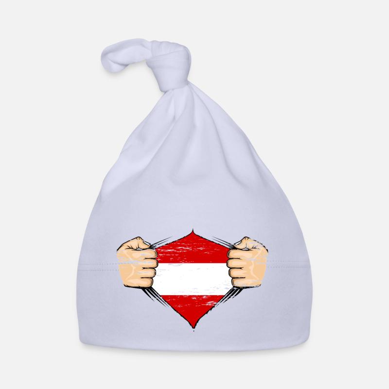 Design du drapeau autrichien utilisé Bonnet bio Bébé