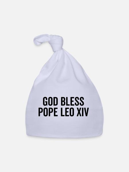 Gott segne Papst Leo XIV. - Baby Bio-Mütze - Sky - Vorne