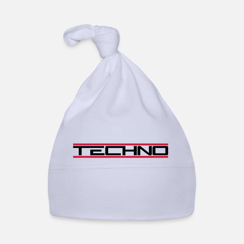 Techno Rote Balken Baby Bio-Mütze