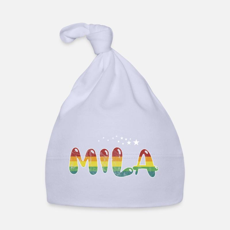 First name Mila Maiden name gift Organic Baby Cap