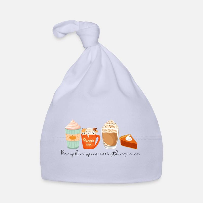 ☕ Pumpkin Spice Everything Nice 🎃 - Organic Baby Cap - sky
