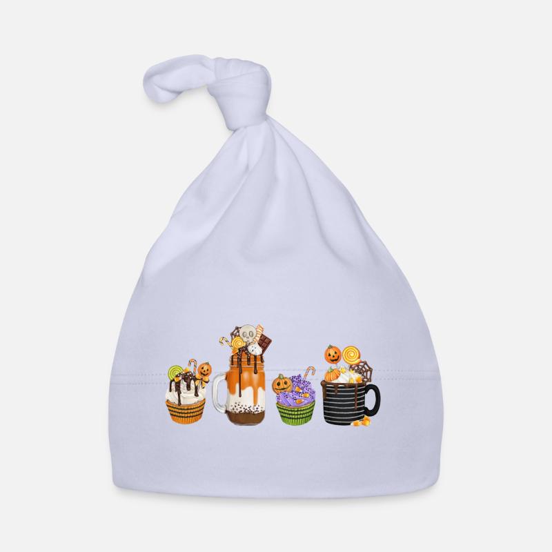 🎃 Sweet Halloween Temptation – Cupcakes & Drinks Organic Baby Cap