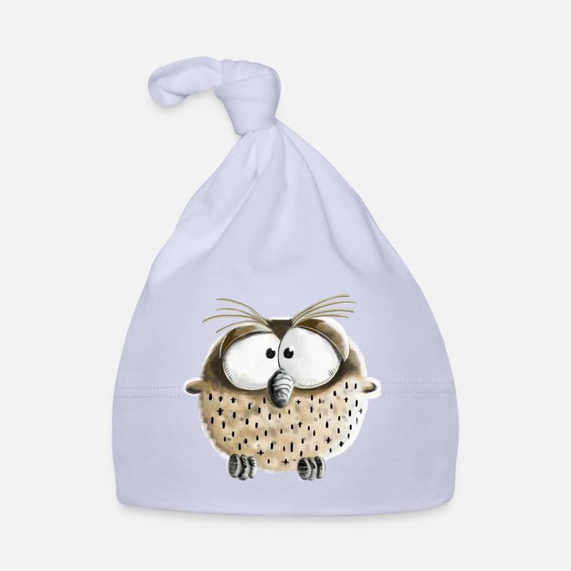 Witzige Eule I Kauz I Vogel I Comic Geschenk - Baby Bio-Mütze - Sky