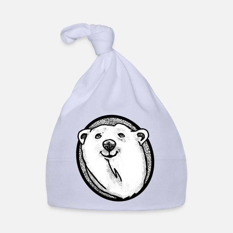 Schmunzelnder Eisbär - Baby Bio-Mütze - Sky