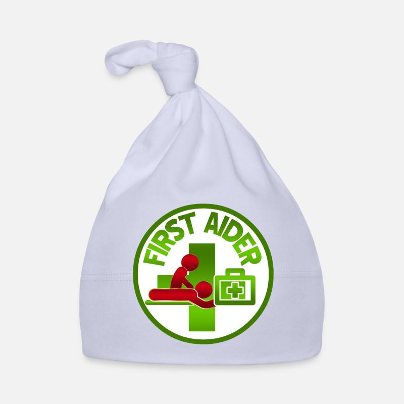 First Aider CPR Badge Organic Baby Cap