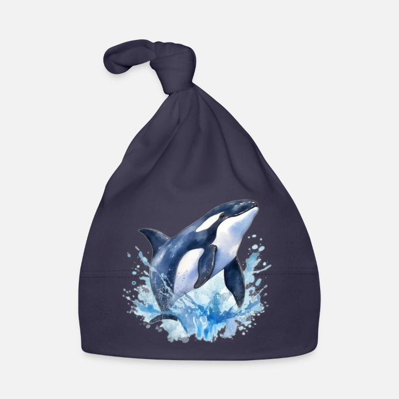 Blauer Orca Baby Bio-Mütze