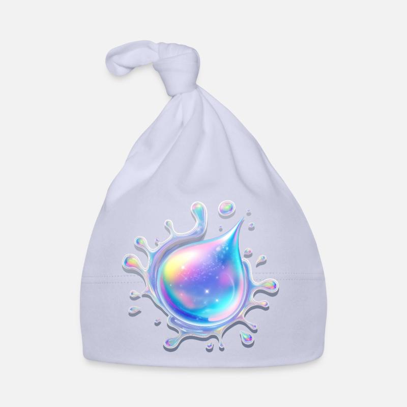 Holografischer Tropfenspritzer 💧 Baby Bio-Mütze