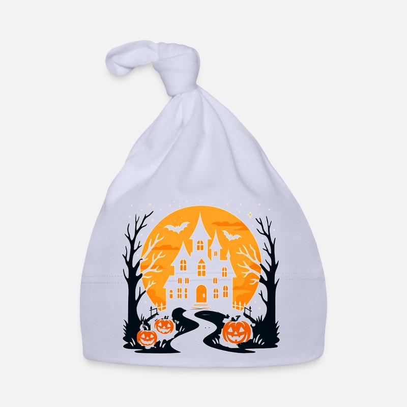 Château d'Halloween effrayant avec des citrouilles Bonnet bio Bébé