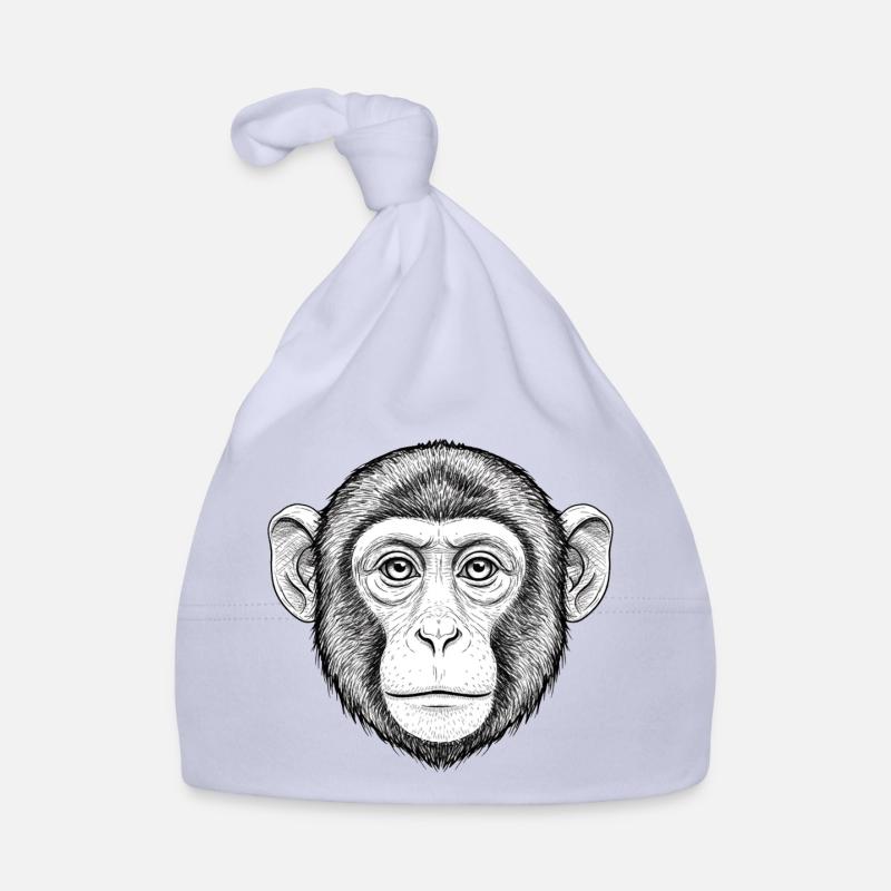 Expressive monkey portrait Organic Baby Cap