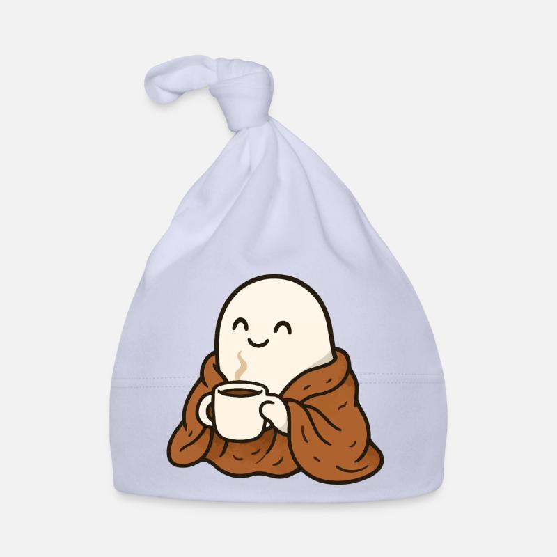 Fantôme câlin avec café et couverture Bonnet bio Bébé