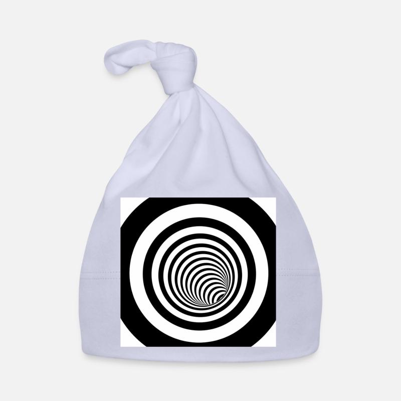 Spirale hypnotique noir et blanc Bonnet bio Bébé