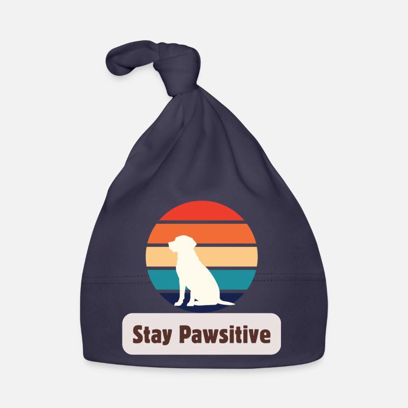 Stay Pawsitive – Positives Hunde Motiv Retro Baby Bio-Mütze