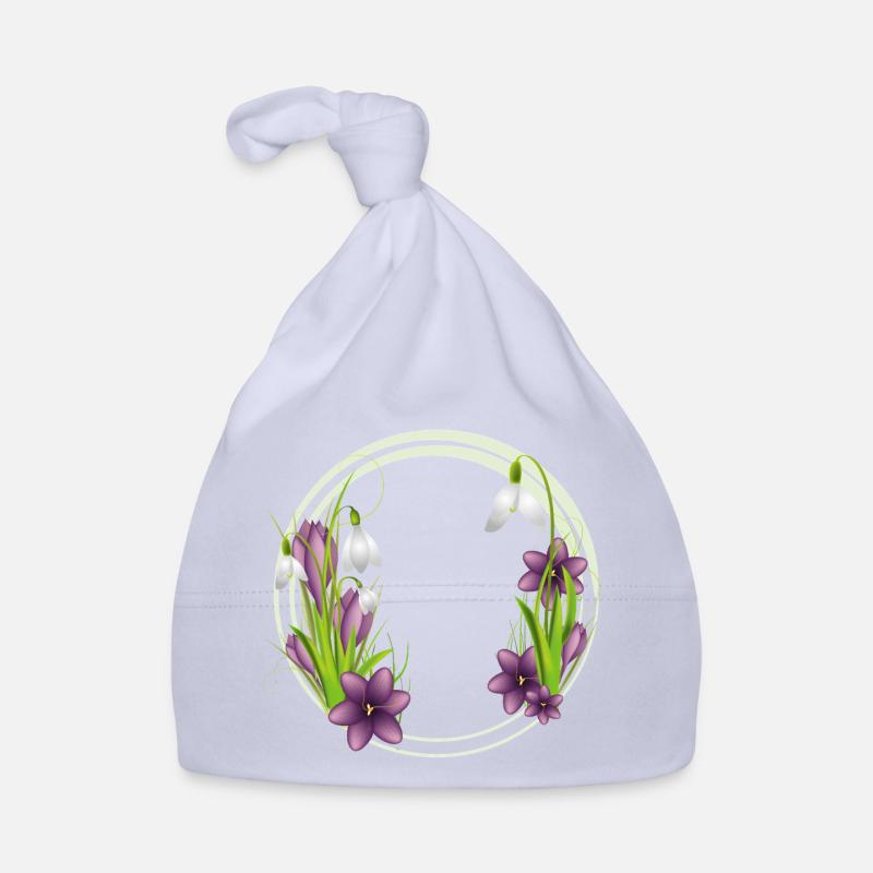 Perce-neige et crocus – Couronne au printemps Bonnet bio Bébé