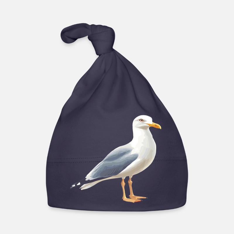 Coastal Clouds Seagull Organic Baby Cap
