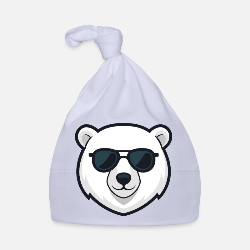 Polar Bear Black Glasses Organic Baby Cap