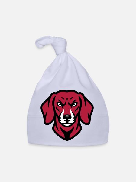 Dackel Maskottchen Logo - Baby Bio-Mütze - Sky - Vorne