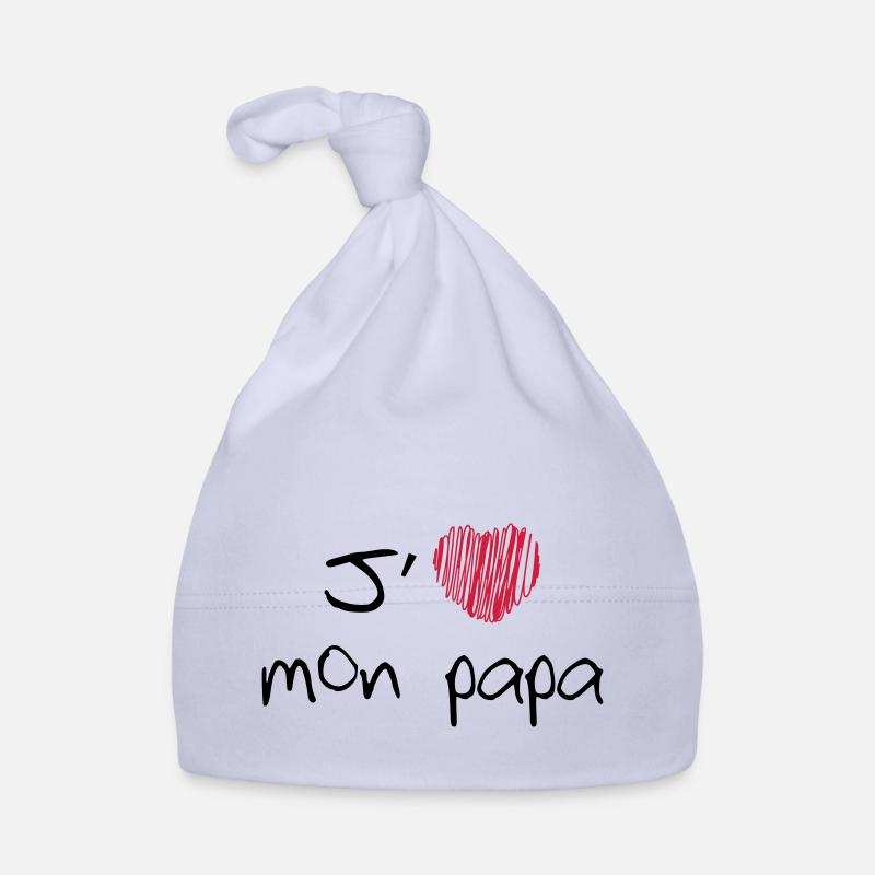 J'aime mon papa - Bonnet bio Bébé - ciel