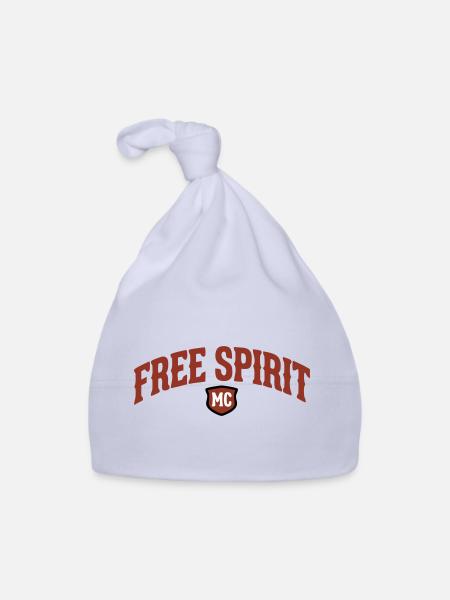 Free Spirit MC Schriftzug - Baby Bio-Mütze - Sky - Vorne