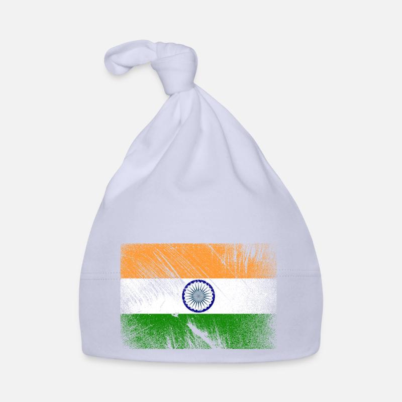 Drapeau de l'Inde - grunge vintage Bonnet bio Bébé