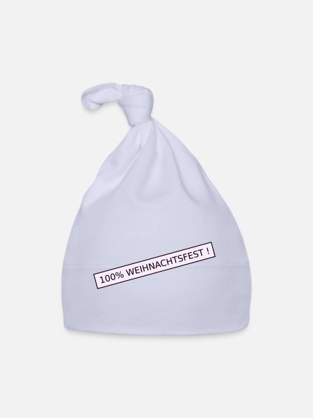 100 percent Christmas - Organic Baby Cap - sky - Front