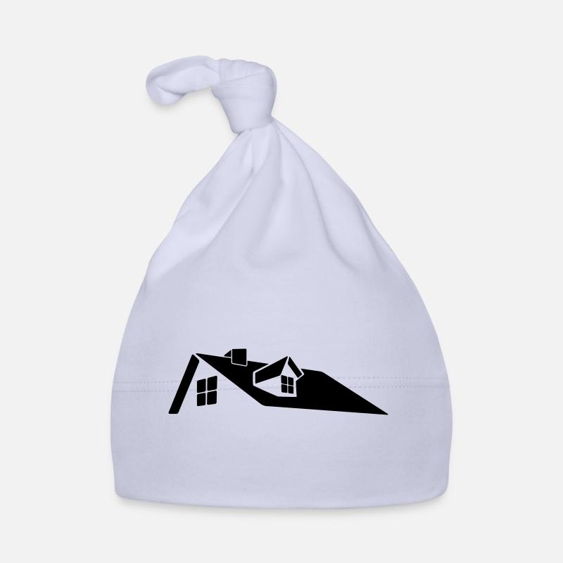 Logo des Dachhauses mit Dachgaube - Baby Bio-Mütze - Sky